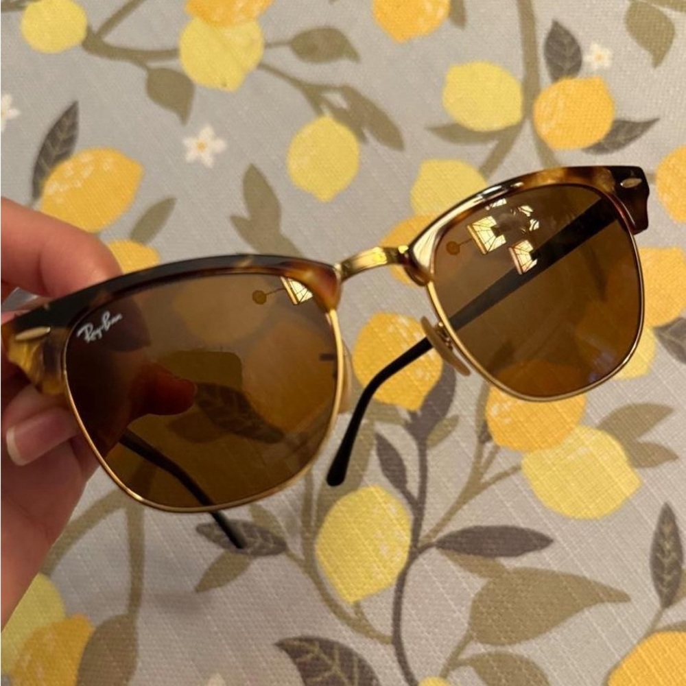 Ray-Ban Clubmaster Sunglasses - Tortoise Shell with Brown Lenses - Picture 2 of 4
